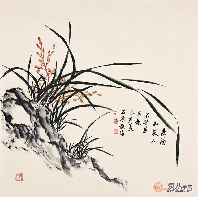 国画兰花欣赏:当代画家石荣禄作品欣赏