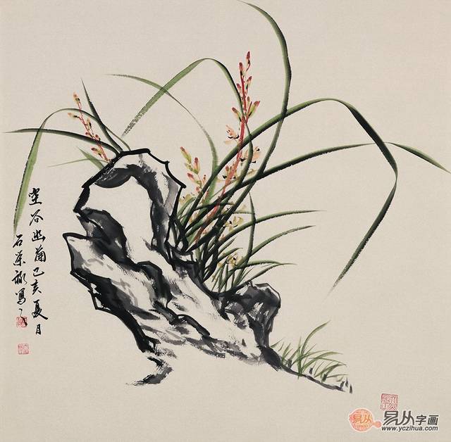 国画兰花欣赏:当代画家石荣禄作品欣赏