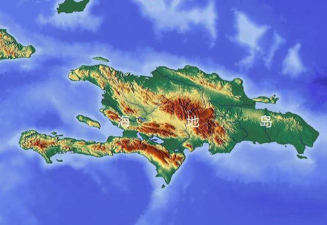 海地岛地形图