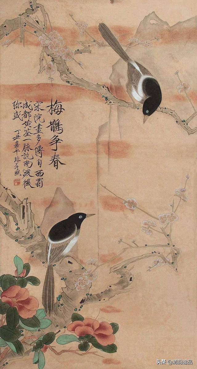 近现代中国画史上,工笔花鸟画的代表,于非暗作品欣赏