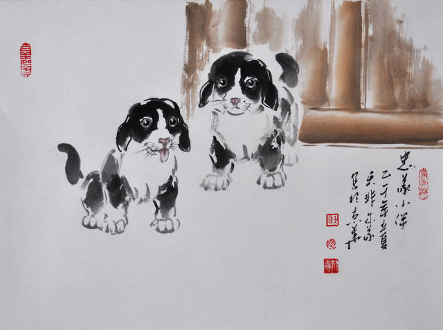 田成义水墨写意十二生肖之戌狗 田成义十二生肖水墨写意画天非 平台
