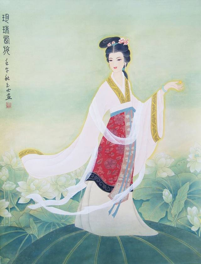 【982书画】吴玉女工笔画系列作品:西施