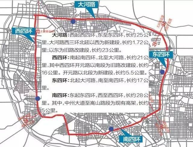 郑州四环规划示意图