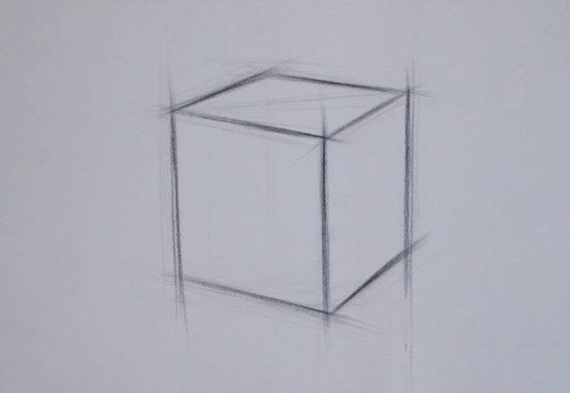 立方体素描阴影怎么画
