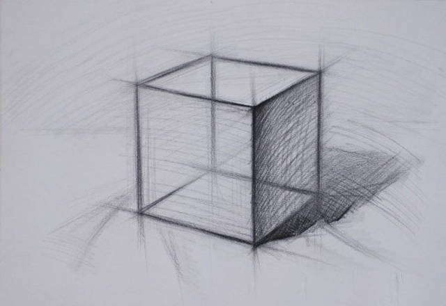 刚学画画怎么把立方体素描画好?