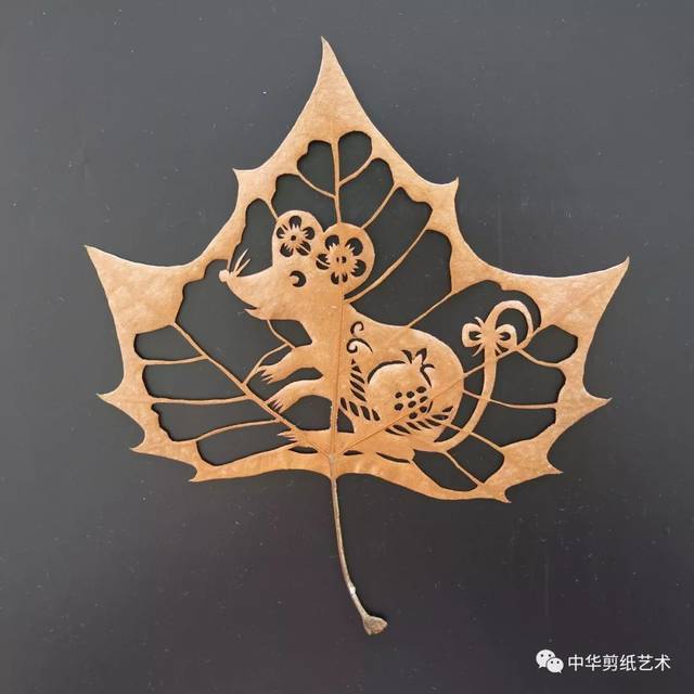 山东王红娟女士剪纸与叶雕艺术赏析