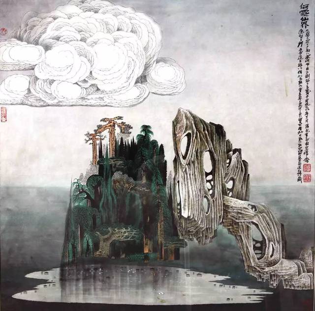 当代著名画家薛亮细笔山水画作品欣赏