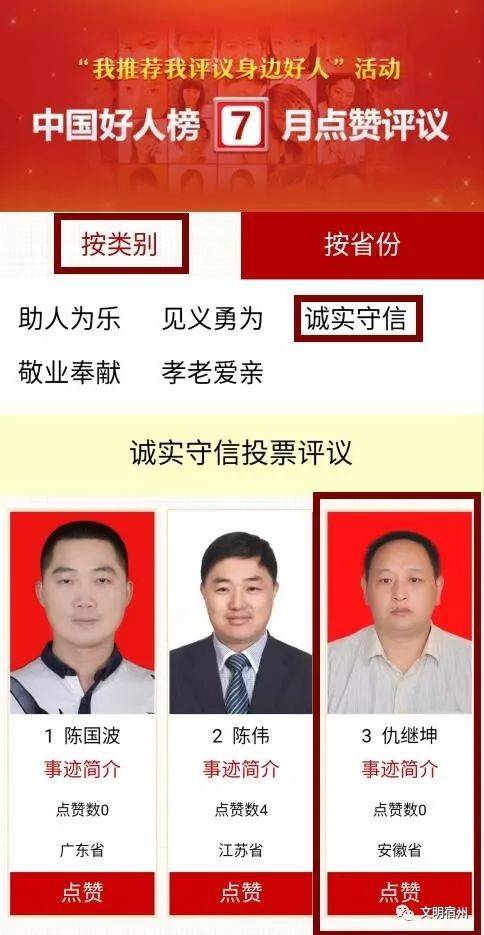 所有人,中国好人榜7月点赞评议正在进行中,快来为咱们的候选人点赞!