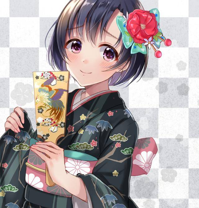 二次元动漫女头像:身穿华丽和服,容光照人的花季少女!