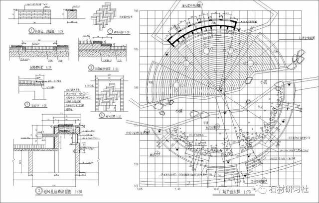 石材cad | 园林中大理石铺贴cad图纸及常用石材介绍