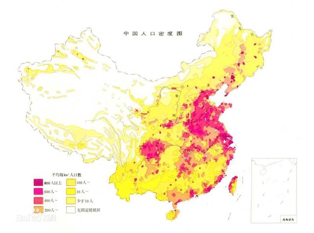 如下图,四川盆地的人口密度,也是除了东部,沿海,长江中下游,中原腹地