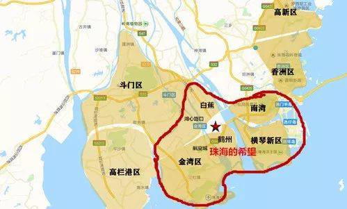 珠海市府在香洲,位置恰似鸡腿最没肉的脚颈处,长期以来长臂管辖,导致