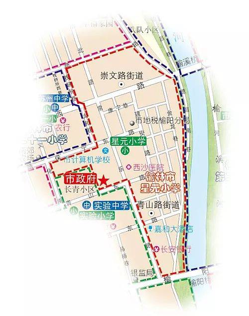 榆林市明德小学位于芹河镇谷地峁村,招生范围是榆林大道以西,迎宾