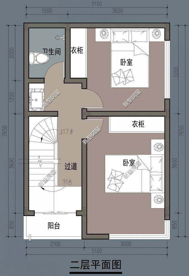 这是一款简欧风的小面宽房子,整体设计简约,用罗马柱进行装饰,增强