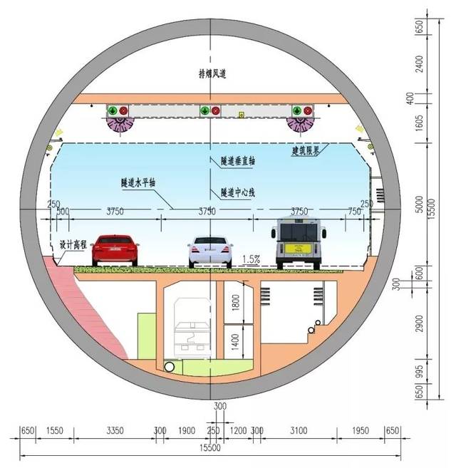 盾构段隧道标准横断面图