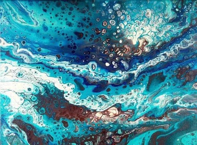 天空的美也不限于晴空万里 "流体画"也并非艺术家的专属 每个人都可以