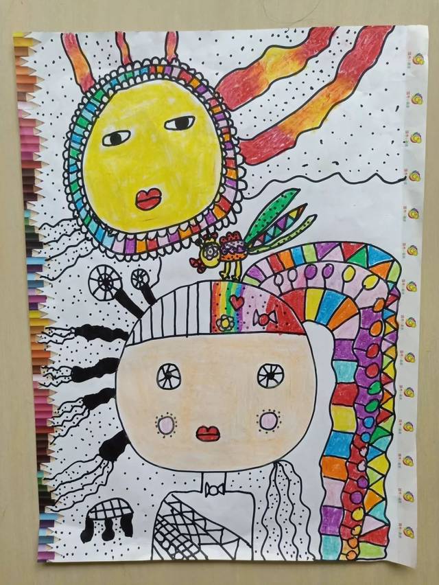 大三班 陈嘉茵《啄木鸟》 万福幼儿园第六届绘画比赛一等奖