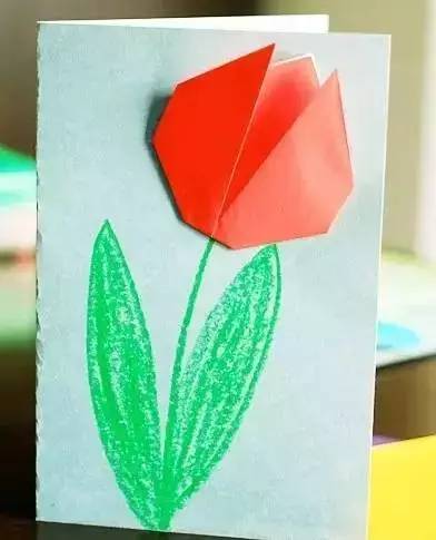 幼儿园手工制作,立体爱心花束贺卡手工!