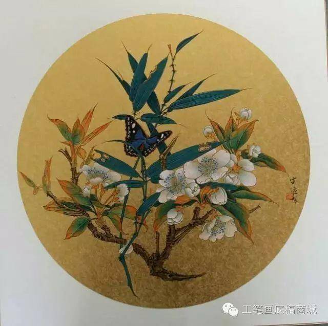 顾军工笔花鸟鱼虫国画欣赏