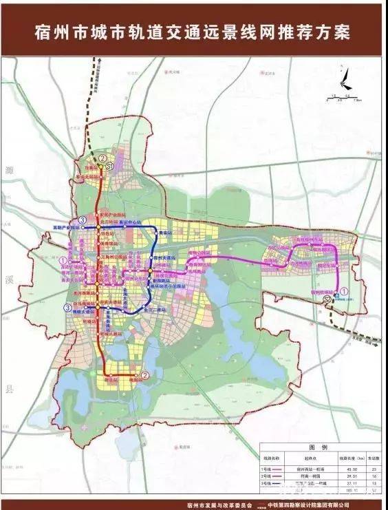 根据宿州市城市轨道交通远景线推荐方案,宿迁市域轨道交通1号线(s1线