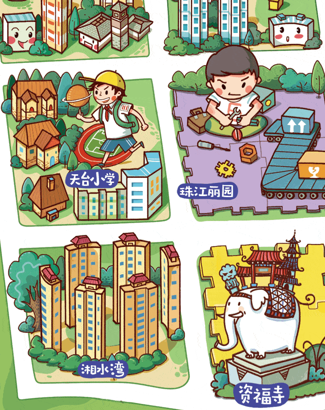 寻觅株洲 | 萌翻了的株洲手绘地图,这些地方你还认识吗?