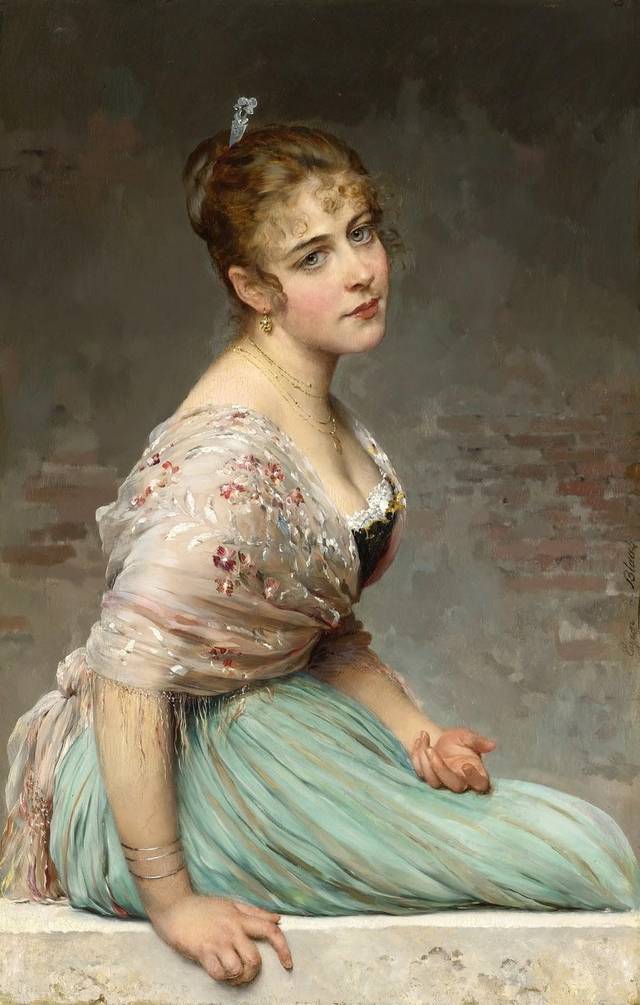 意大利著名画家尤金·布拉斯,19世纪末欧洲平民阶层人物油画欣赏