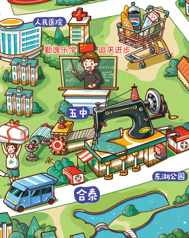 寻觅株洲 | 萌翻了的株洲手绘地图,这些地方你还认识吗?
