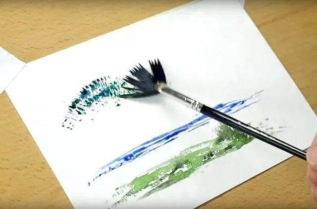 技法| 一学即会,水彩扇形笔的4种简单技法