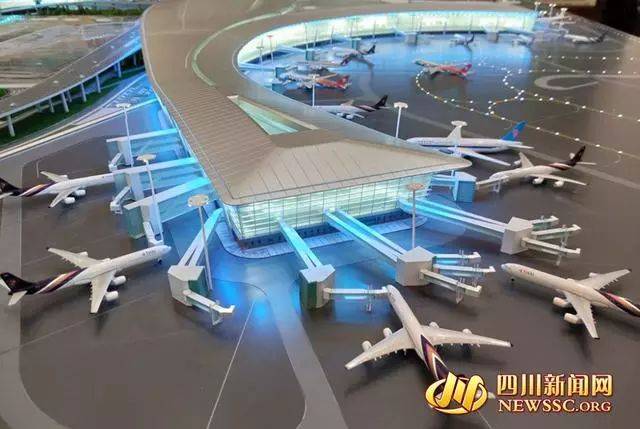 成都天府国际机场航站楼模型局部(李丹 摄)