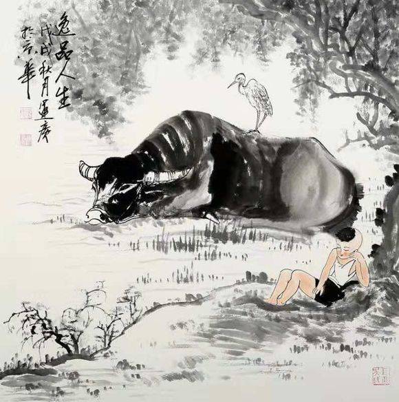 国画泰斗李可染再传弟子,当代画牛名家——吴运广