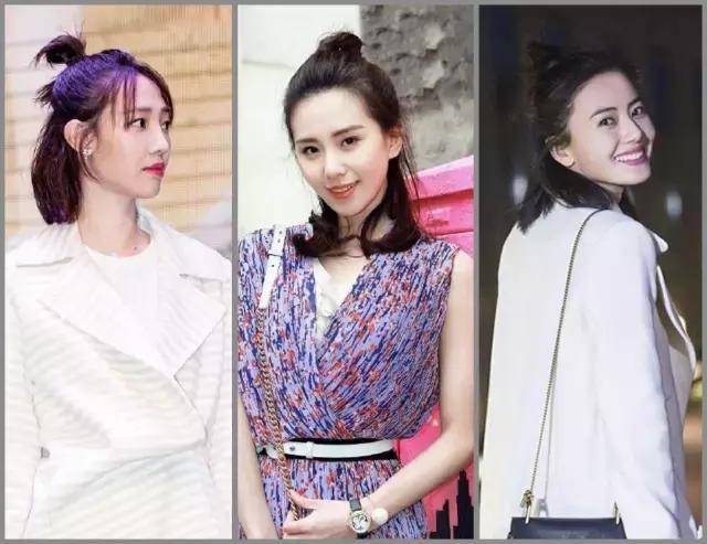 ▼说到"半丸子头,这种发型已经红透半边天了,不仅普通女生爱,连白
