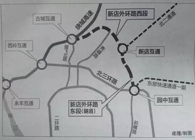 道路分叉点(中国石油加油站附近,止于垃圾车第二通道与新东线交叉口