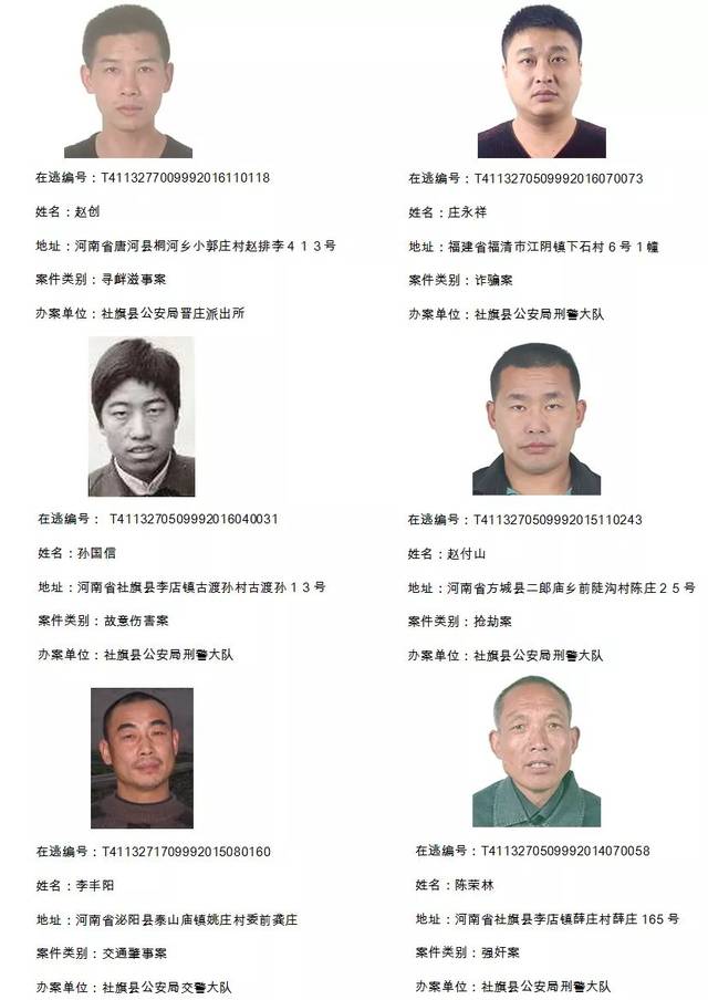 名单 为严厉打击违法犯罪,尽快追捕逃犯,淅川县公安局现发布通缉令