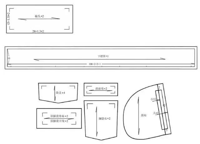 两款夹克衫的制版与推板