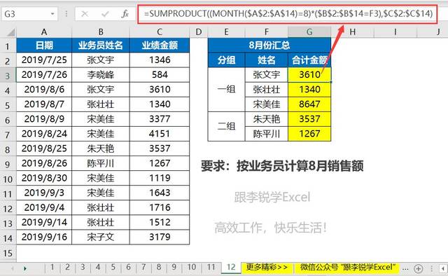 工作常用电子表格Excel经典公式大全