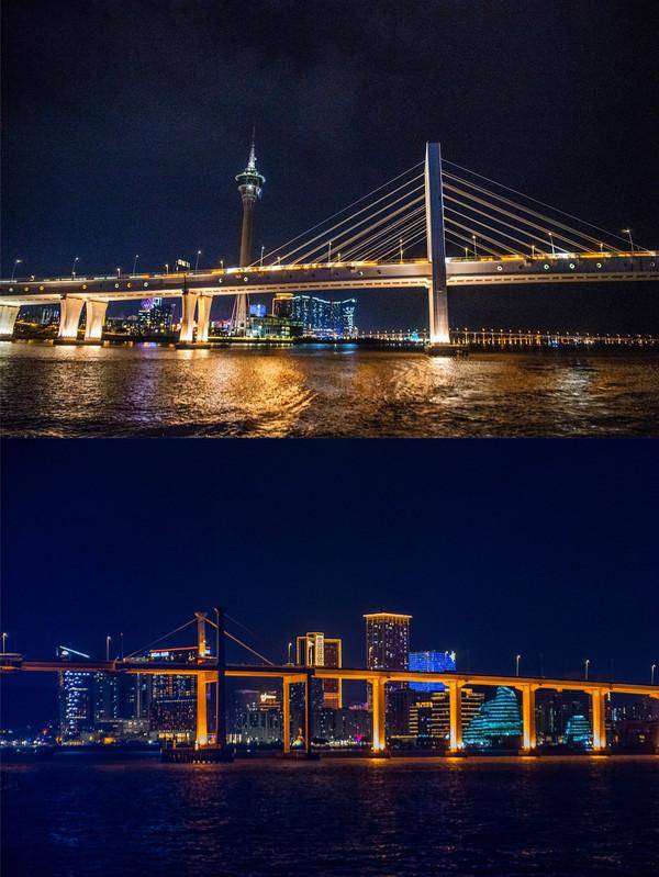 实拍珠澳海湾夜景,港珠澳大桥亮灯后惊艳人心,你想去看看吗?