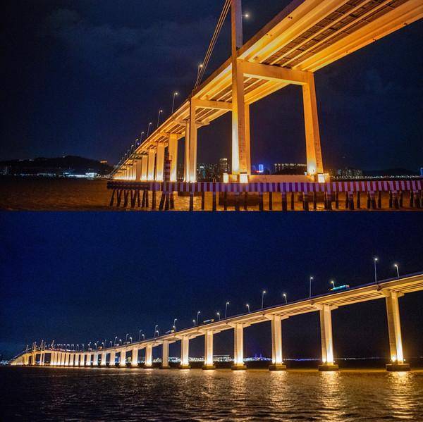 实拍珠澳海湾夜景,港珠澳大桥亮灯后惊艳人心,你想去看看吗?