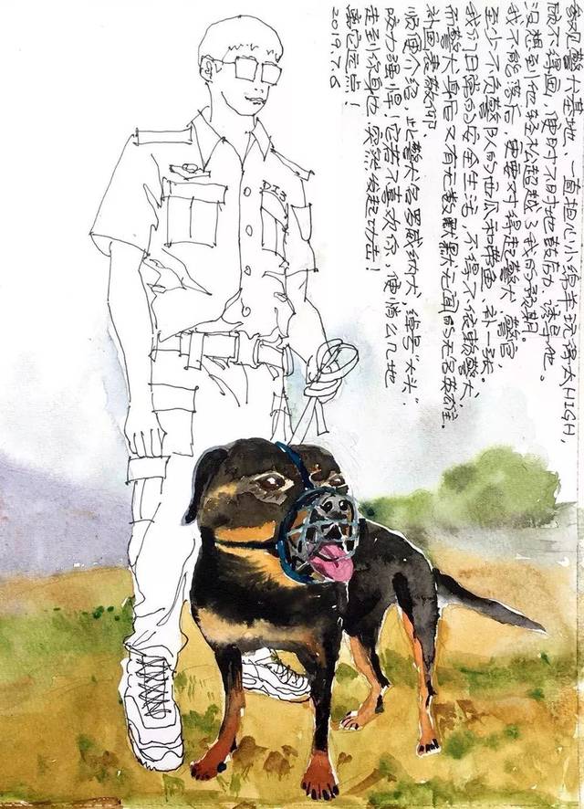 警犬基地的小画家:今日,补画表敬仰!_手机搜狐网