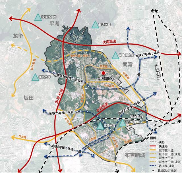 【龙岗区重点片区地图】4个市级和9个区级重点片区