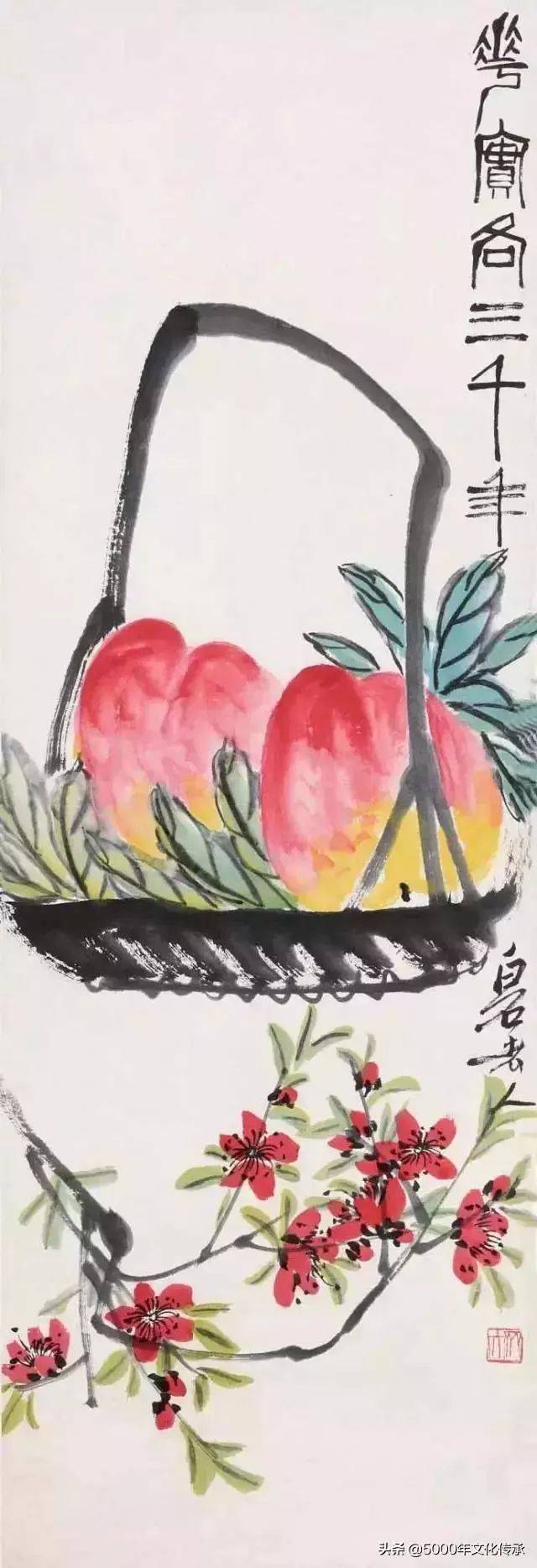 齐白石笔下的蔬果梨桃,消暑解渴