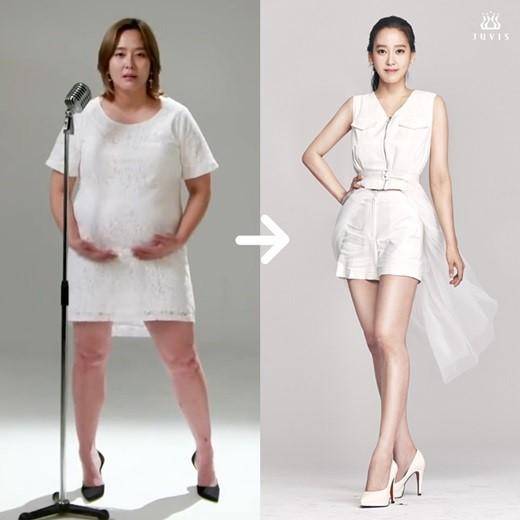 韩国女歌手dana成功减重27公斤发布减肥前后对比照