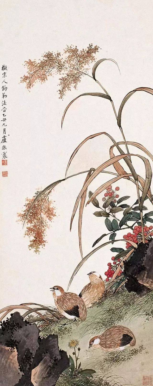岁岁平安|国画中的鹌鹑(85幅)