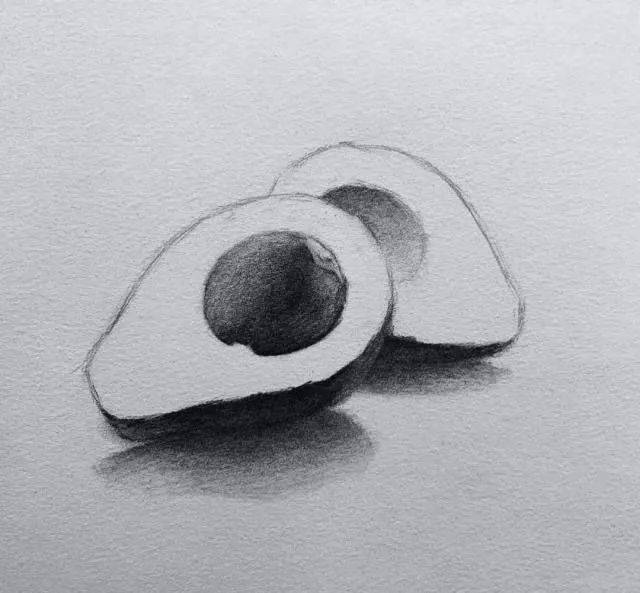 牛油果素描画怎么画?一步一步教你画牛油果!