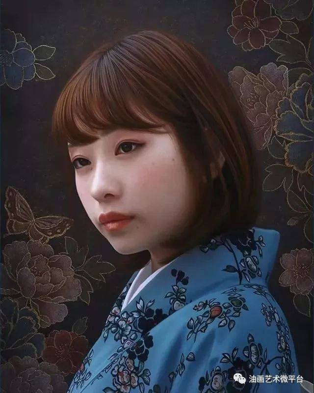 日本超写实绘画第一人-冈靖知笔下的优雅少女