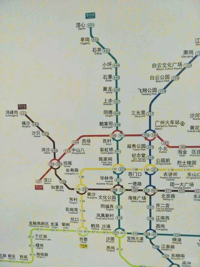 广州地铁官方线路图更新!21号线后通段 8号线北延段确定开通!