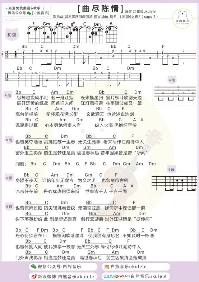 多首人物曲上线啦~/ 尤克里里 吉他精选弹唱谱