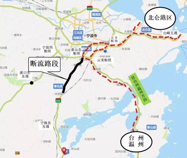 明天起,g15甬台温高速公路姜山北枢纽至奉化收费站封道施工