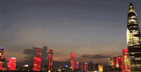 面向香港, 深圳巨幕五星红旗亮起! 让全球华人震惊一幕!