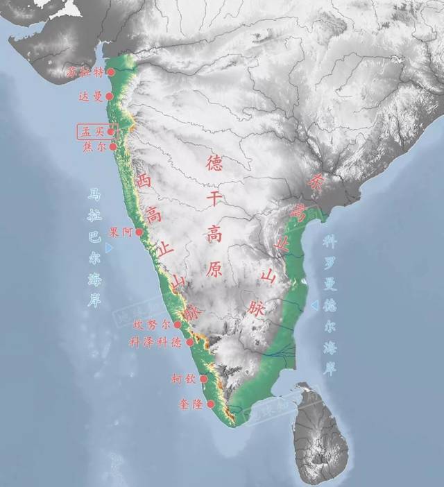 印度东西海岸港口众多 即使光看西面的马拉巴尔海岸 可以成为竞争对手