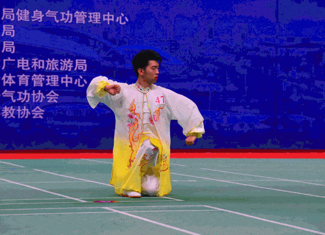 运动员参加了 健身气功易筋经, 五禽戏, 导引养生功十二法, 太极养身